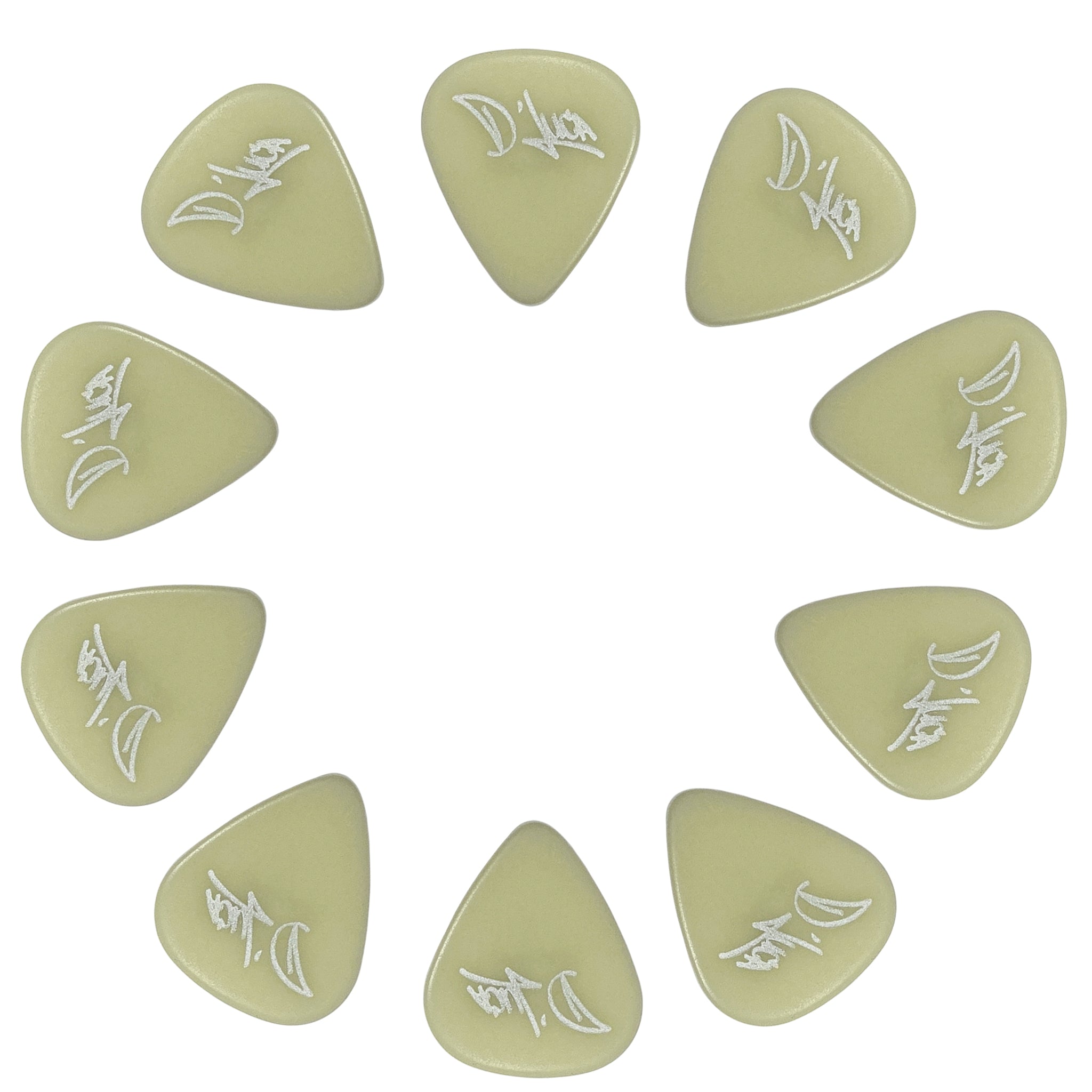 D'Luca Celluloid Standard Guitar Picks Cellu-Glo 1.0mm Heavy 10 Pack