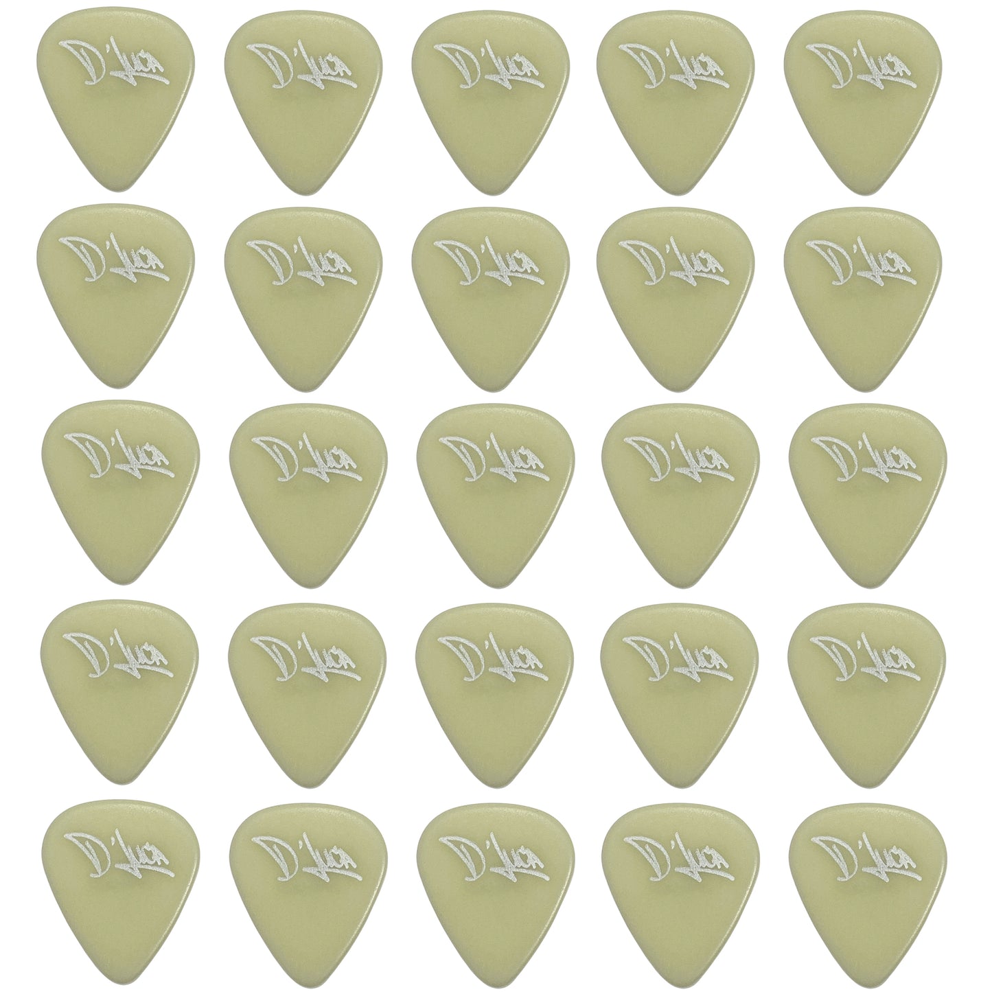 D'Luca Celluloid Standard Guitar Picks Cellu-Glo 1.0mm Heavy 25 Pack