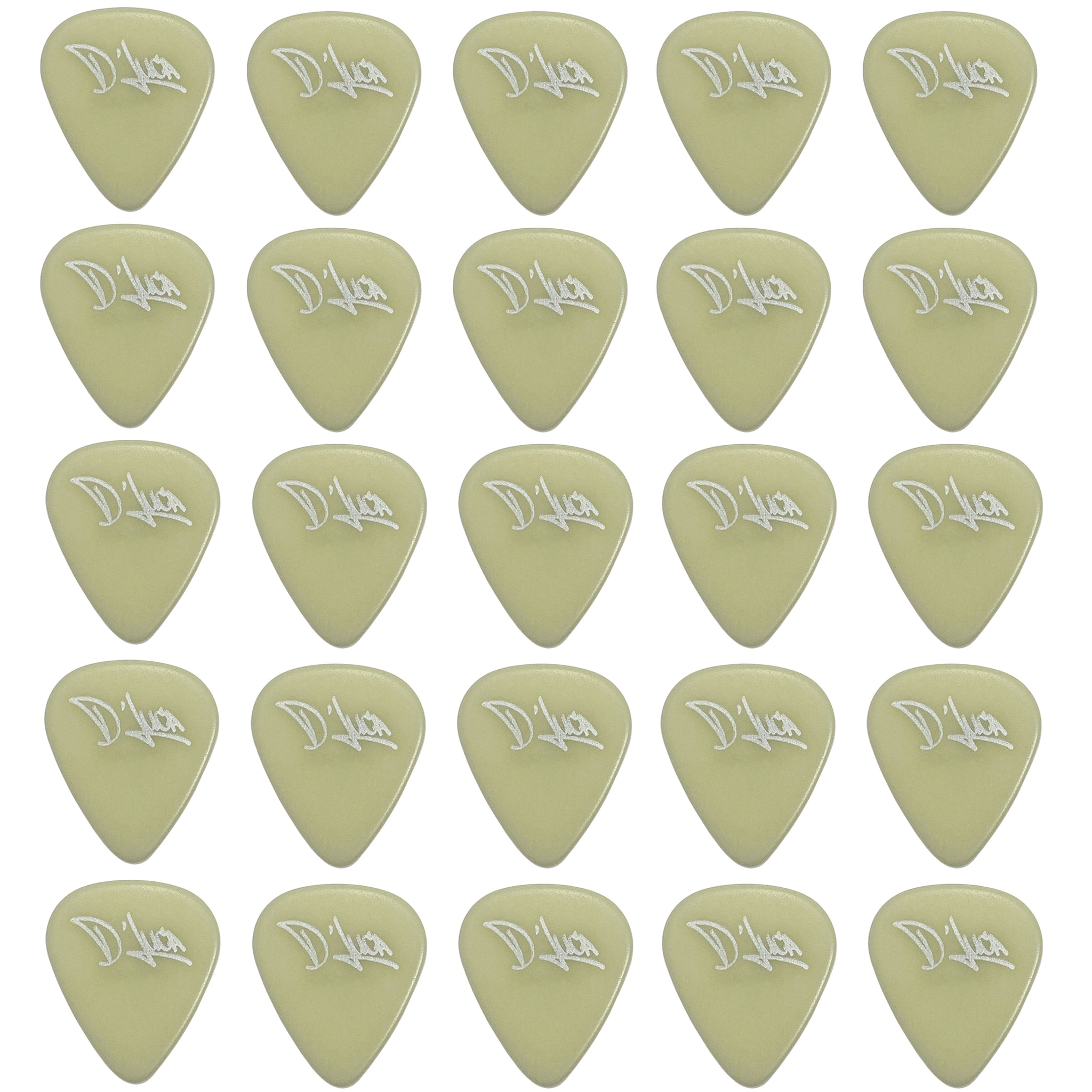 D'Luca Celluloid Standard Guitar Picks Cellu-Glo 1.0mm Heavy 25 Pack