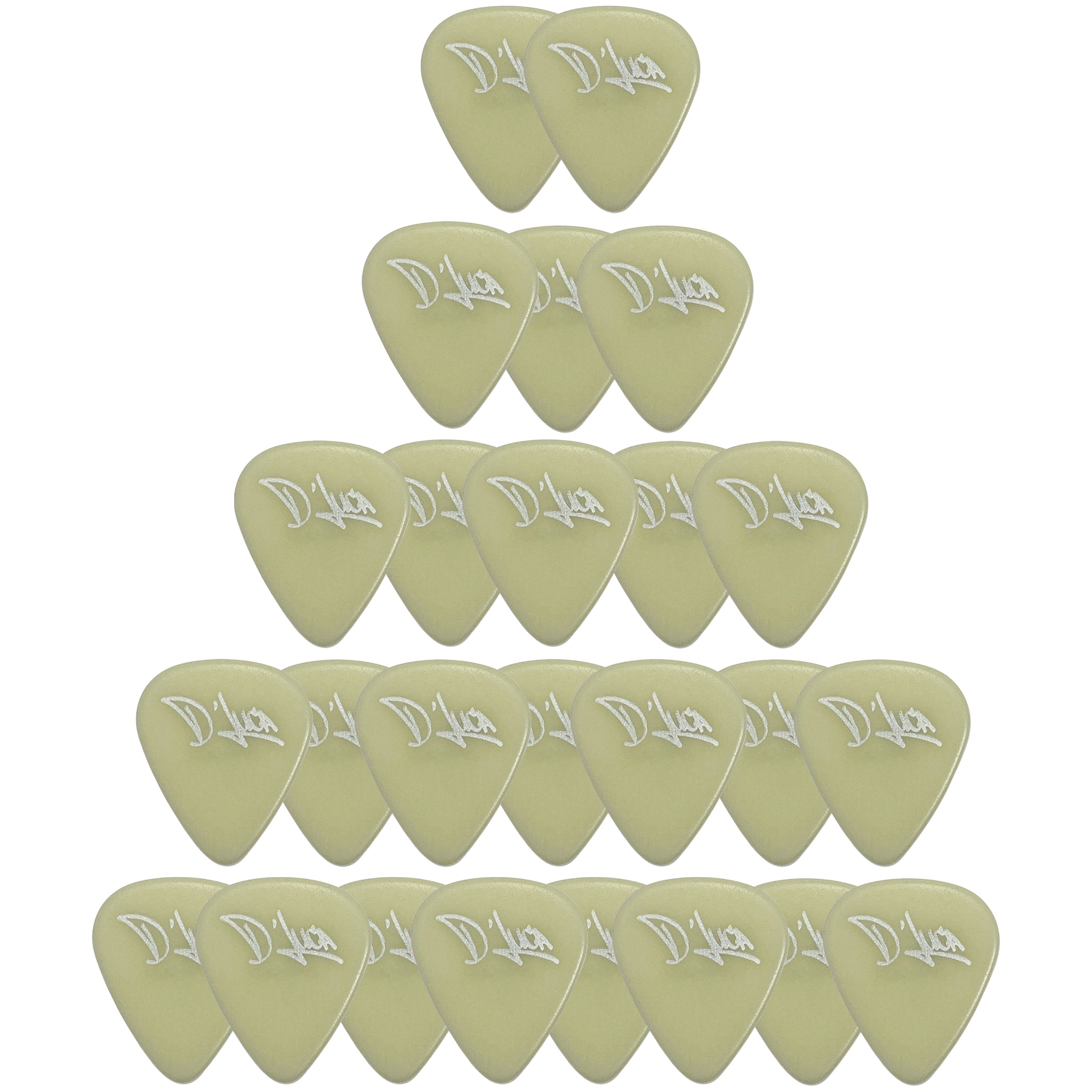 D'Luca Celluloid Standard Guitar Picks Cellu-Glo 1.25mm Extra Heavy 25 Pack