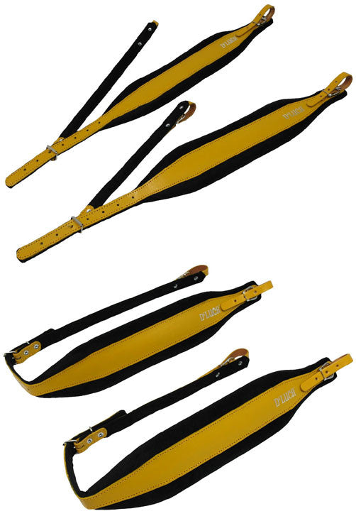 D'Luca Pro SB Series Genuine Leather Accordion Straps Yellow/Black