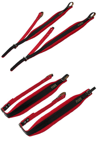 D'Luca Pro SG Series Genuine Leather Accordion Straps Black/Red