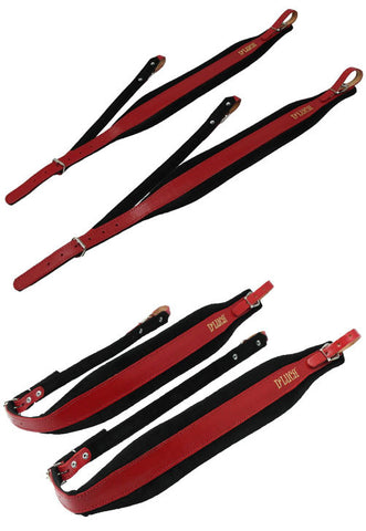 D'Luca Pro SG Series Genuine Leather Accordion Straps Red/Black