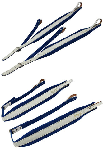 D'Luca Pro SG Series Genuine Leather Accordion Straps White/Blue