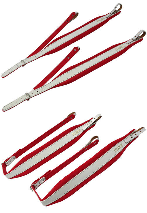 D'Luca Pro SG Series Genuine Leather Accordion Straps White/Red