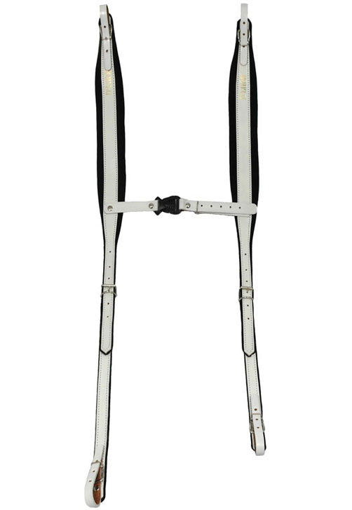 D'Luca Pro SM Series Genuine Leather Accordion Straps White/Black