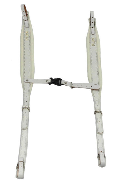 D'Luca Pro SM Series Genuine Leather Accordion Straps White/White