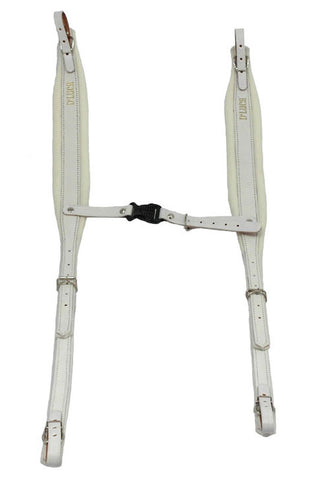 D'Luca Pro SM Series Genuine Leather Accordion Straps White/White