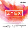D'Addario Zyex Violin String Set with Silver D, 4/4 Scale, Medium Tension