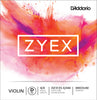 D'Addario Zyex Violin Single Silver D String, 4/4 Scale, Medium Tension