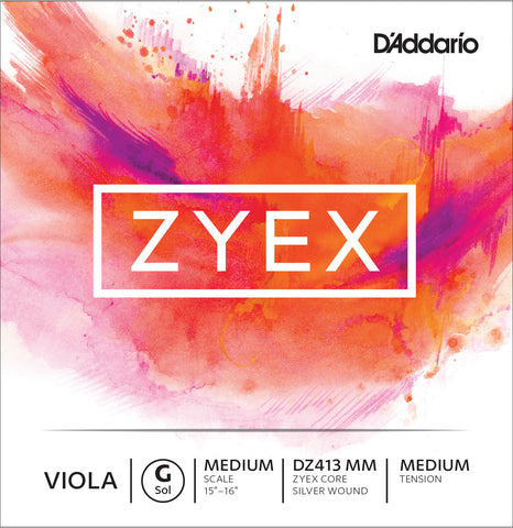 D'Addario Zyex Viola Single G String, Medium Scale, Medium Tension