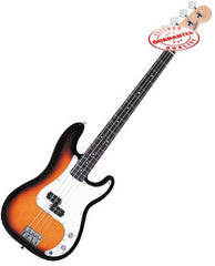 Electric Bass Guitar with Bag, Strap and Tuner, Sunburts