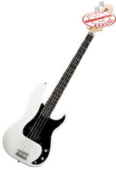 Electric Bass Guitar with Bag, Strap and Tuner, White