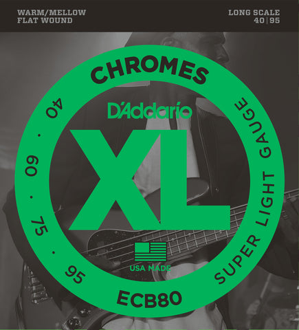 D'Addario ECB80 Bass Guitar Strings, Light, 40-95, Long Scale