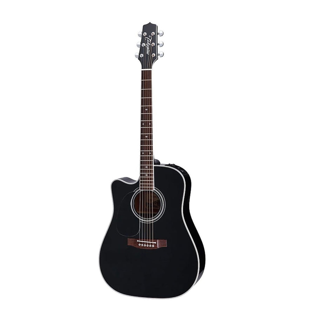 Takamine EF341DX LH Deluxe Dreadnought Cutaway Left-Handed Guitar w Case Black