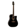 Takamine EF341DX Deluxe Dreadnought 6 String Cutaway Guitar With Case, Black