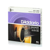 D'Addario EJ13-3D 80/20 Bronze Acoustic Guitar Strings, Custom Light, 3 Sets
