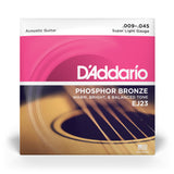 D'Addario 9-45 Super Light, Phosphor Bronze Acoustic Guitar Strings
