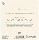 D'Addario EJ57 5-String Banjo Strings, Nickel, Custom Medium, 11-22
