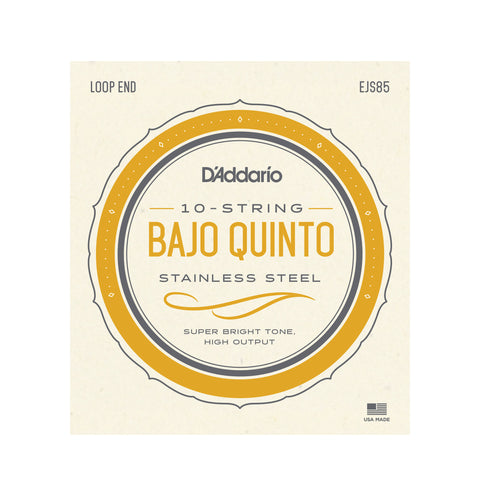 D'Addario EJS85 Bajo Quinto Stainless Steel Strings