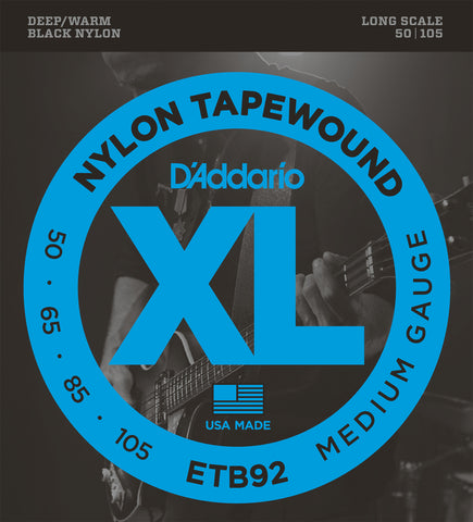 D'Addario ETB92 Tapewound Bass Guitar Strings, Medium, 50-105, Long Scale