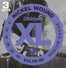 D'Addario EXL115-3D Nickel Wound Electric Guitar Strings, 3 Sets, Medium/Blues-Jazz Rock, 11-49, 3 Sets