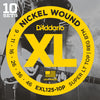 D'Addario EXL125-10P Nickel Wound Electric Guitar Strings, Super Light Top/Regular Bottom, 9-42, 10 Sets