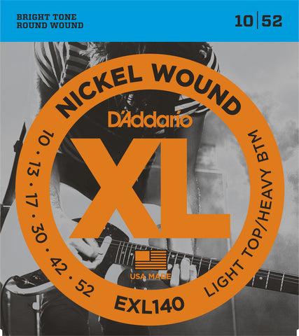 D'Addario EXL140 Nickel Wound Electric Guitar Strings, Light Top/Heavy Bottom, 10-52