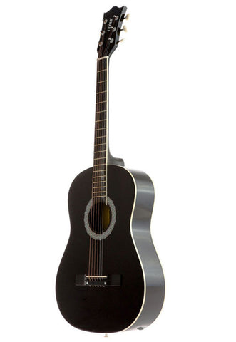 Fever 3/4 Size Acoustic Guitar 38 Inches Black, FV-030-BK