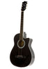 Fever 3/4 Acoustic Cutaway 38 Inches Guitar Black, FV-030C-BK