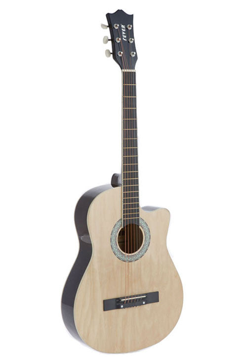 Fever 3/4 Acoustic Cutaway 38 Inches Guitar Natural, FV-030C-NT
