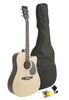 Fever Dreadnought Cutaway Acoustic Guitar Natural with Bag, Tuner and Strings