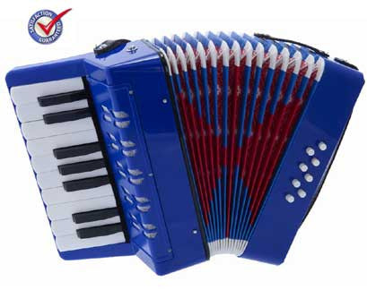 D'Luca Kids Piano Accordion 17 Keys 8 Bass Blue