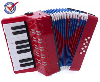 D'Luca Kids Piano Accordion 17 Keys 8 Bass Red