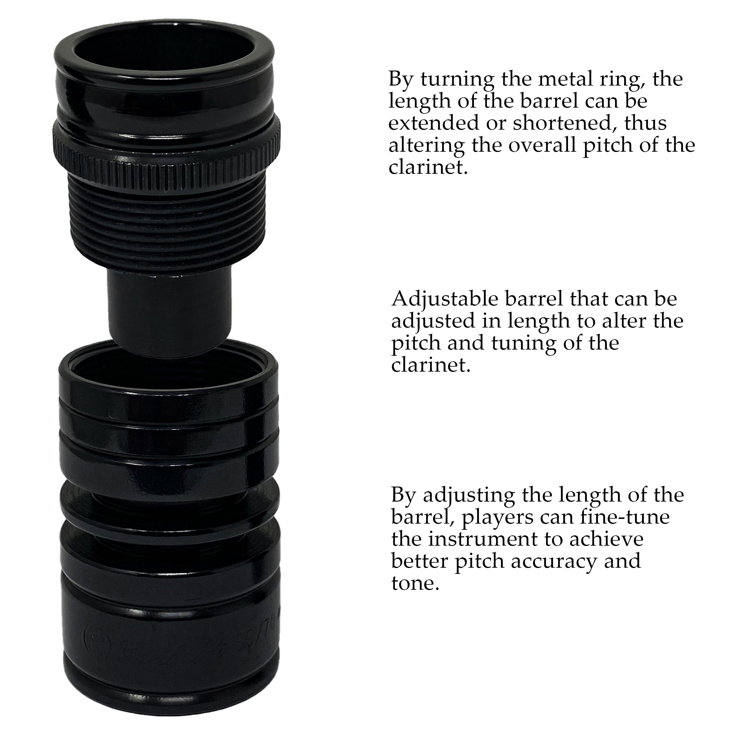 Garibaldi Elite Clarinet Adjustable Barrel 60mm/70mm, Black