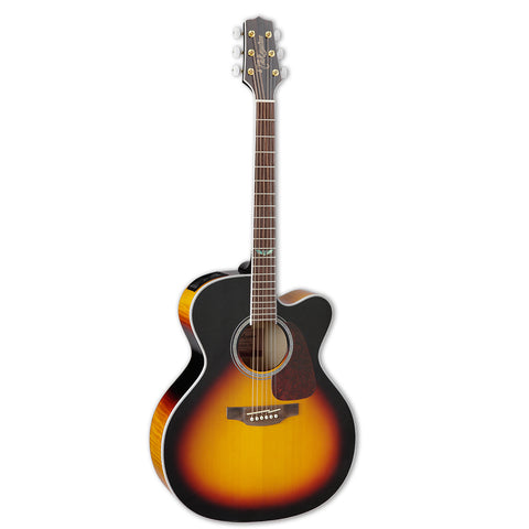 Takamine GJ72CE-BSB Jumbo Cutaway Acoustic Electric Guitar, Gloss Brown Sunburst