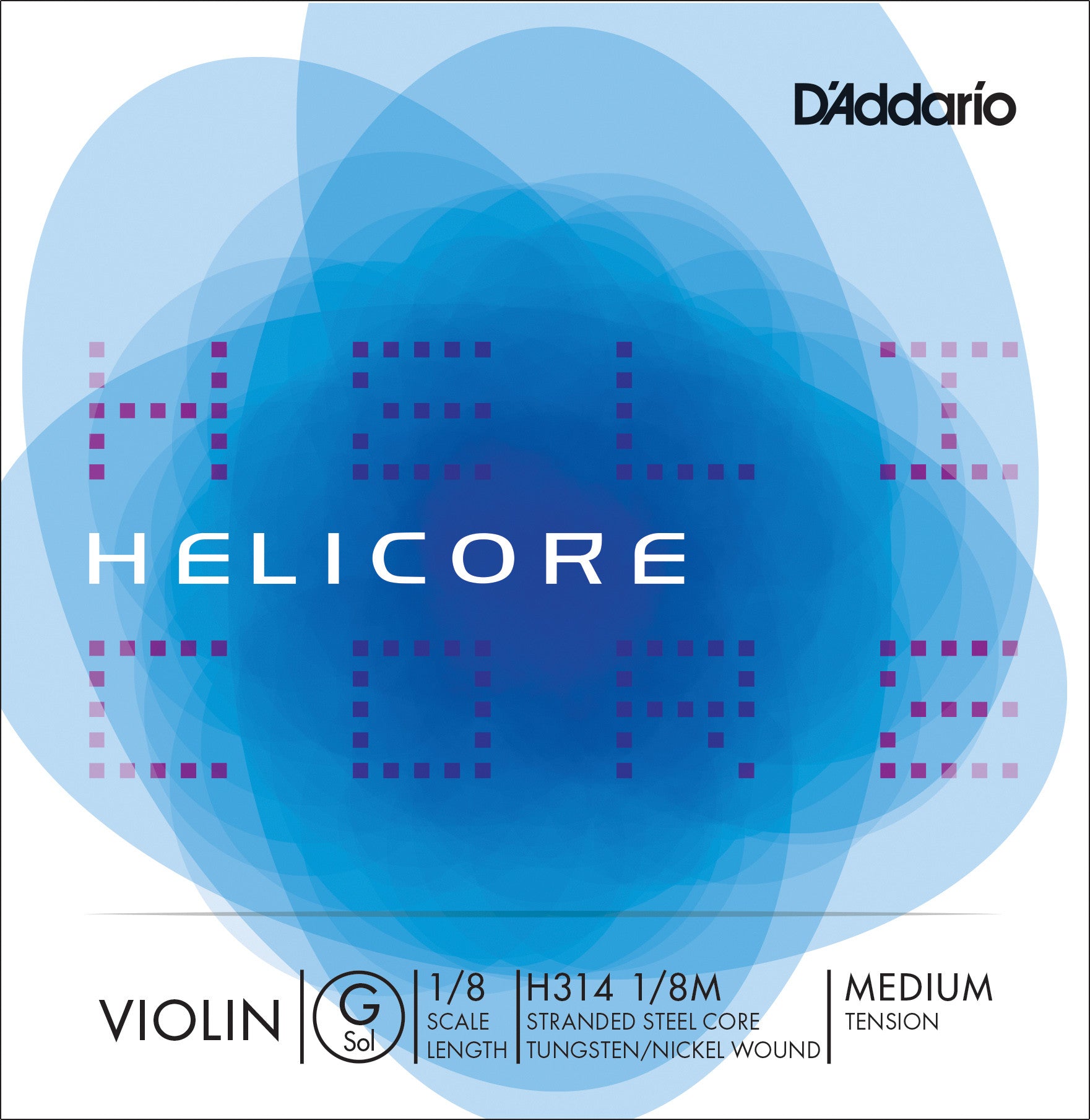 D'Addario Helicore Violin Single G String, 1/8 Scale, Medium Tension