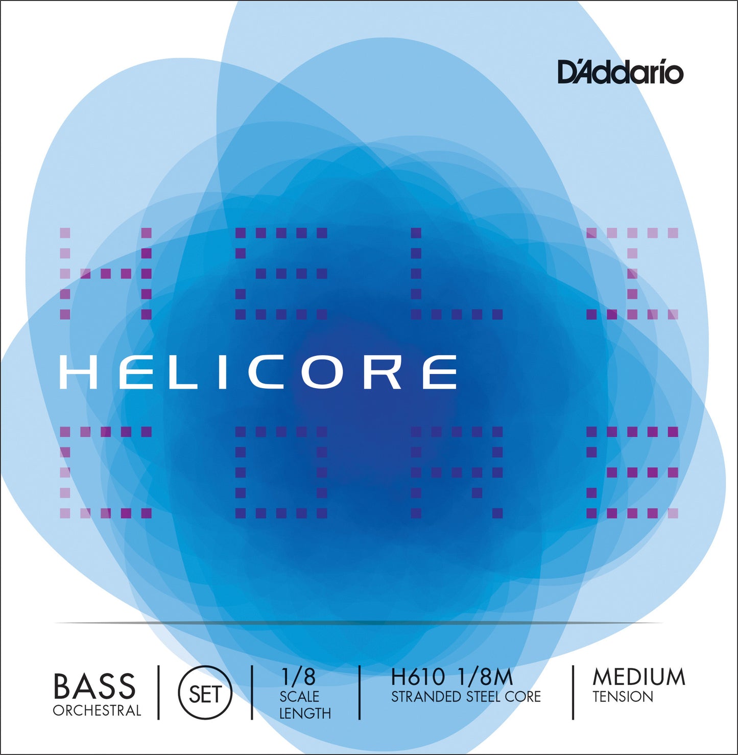 D'Addario Helicore Orchestral Bass String Set, 1/8 Scale, Medium Tension