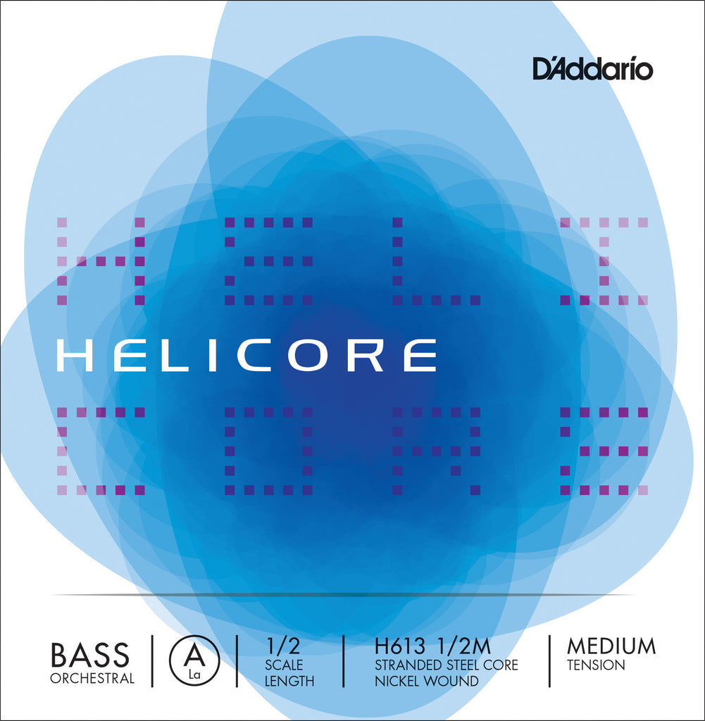 D'Addario Helicore Orchestral Bass Single A String, 1/2 Scale, Medium Tension