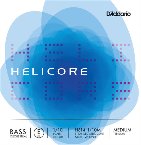D'Addario Helicore Orchestral Bass Single E String, 1/10 Scale, Medium Tension