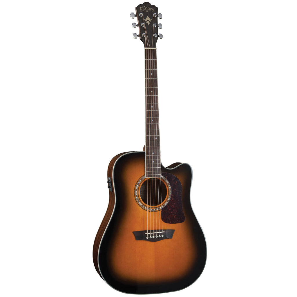 Washburn Heritage Dreadnought Acoustic Electric Guitar Tobacco Burst