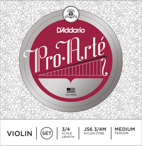 D'Addario Pro-Arte Violin String Set, 3/4 Scale, Medium Tension