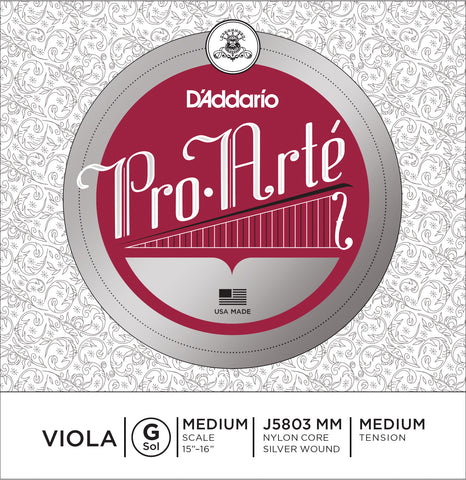 D'Addario Pro-Arte Viola Single G String, Medium Scale, Medium Tension