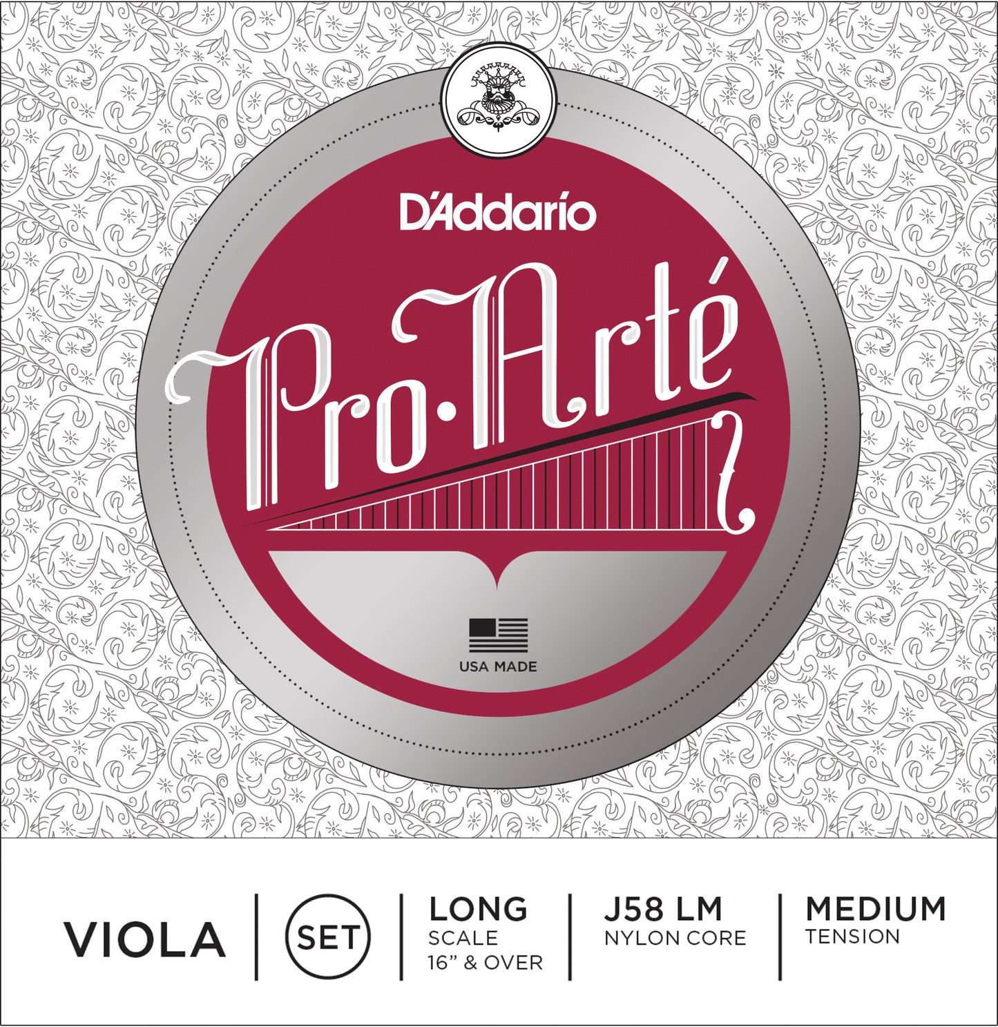 D'Addario Pro-Arte Viola String Set, Long Scale, Medium Tension