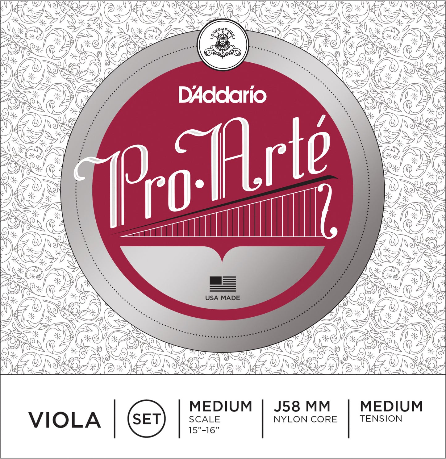 D'Addario Pro-Arte Viola String Set, Medium Scale, Medium Tension