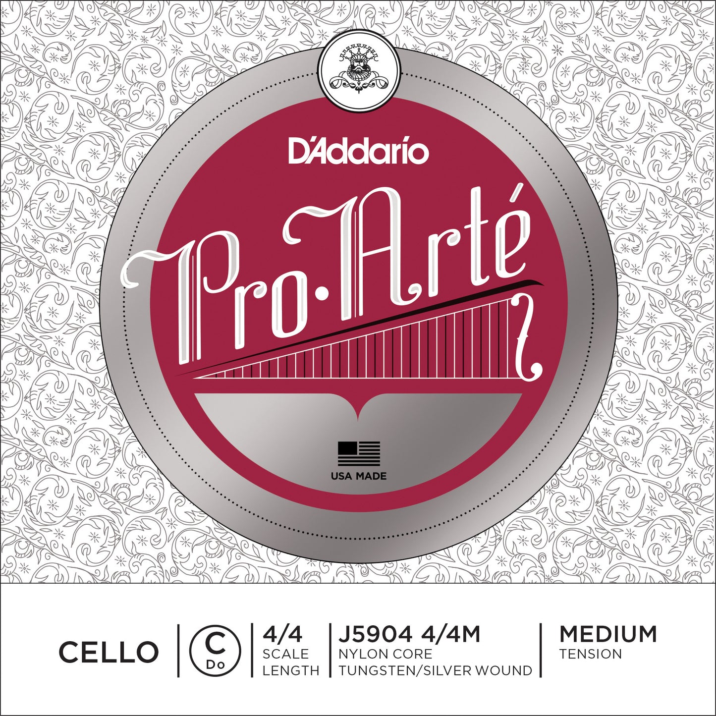 D'Addario Pro-Arte Cello Single C String, 4/4 Scale, Medium Tension