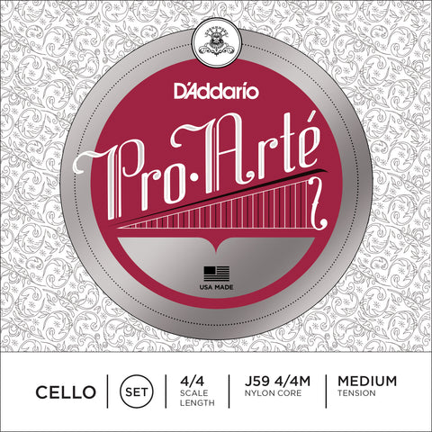D'Addario Pro-Arte Cello String Set, 4/4 Scale, Medium Tension