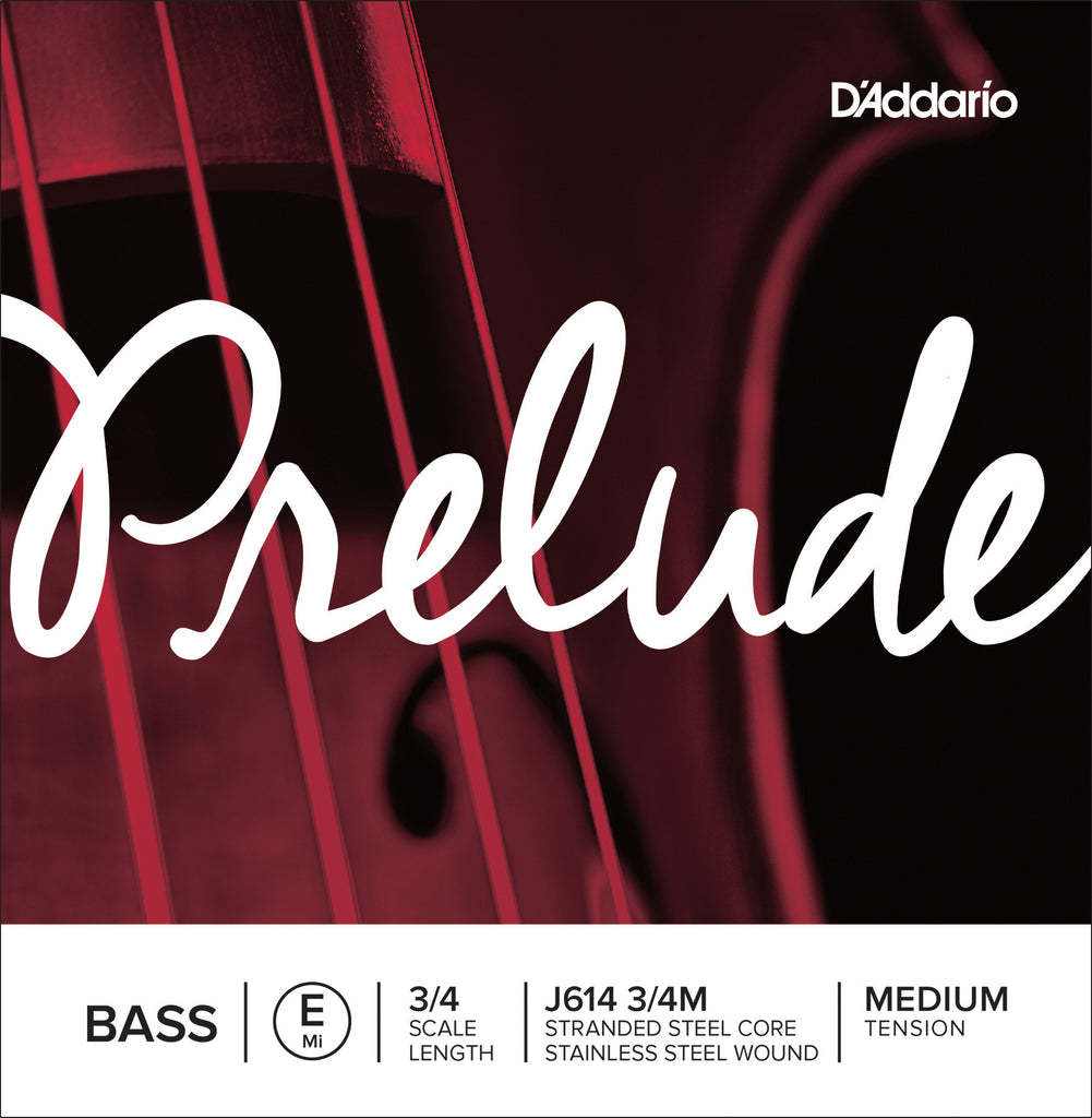 D'Addario Prelude Bass Single E String, 3/4 Scale, Medium Tension