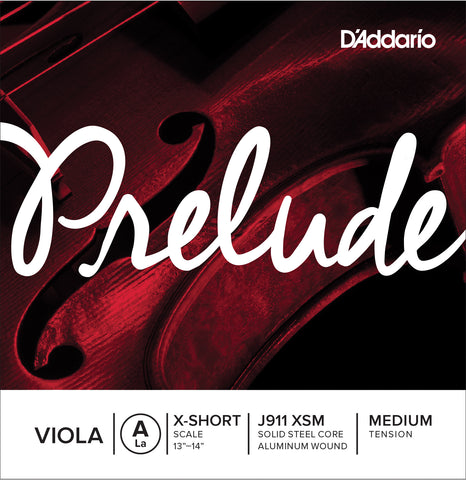 D'Addario Prelude Viola Single A String, Extra Short Scale, Medium Tension