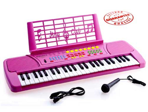 D'Luca Children 49 Keys Electronic Piano Music Keyboard Pink